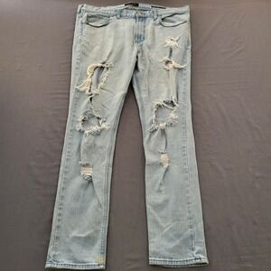 PacSun Mens Skinny Distressed Light Wash Ripped Denim Jeans 36x30 Streetwear